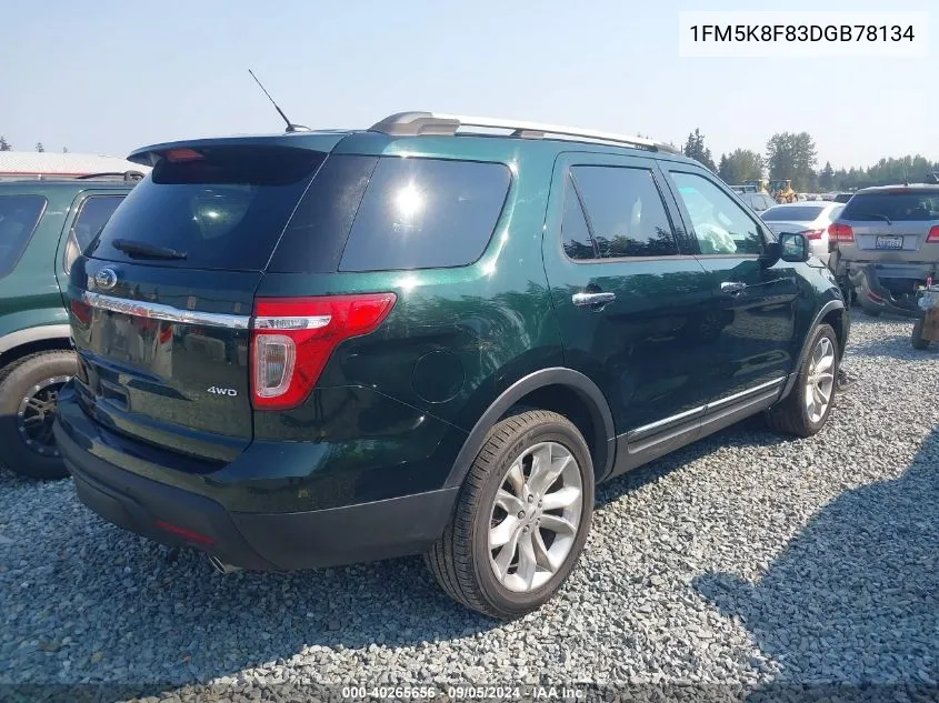 2013 Ford Explorer Limited VIN: 1FM5K8F83DGB78134 Lot: 40265656