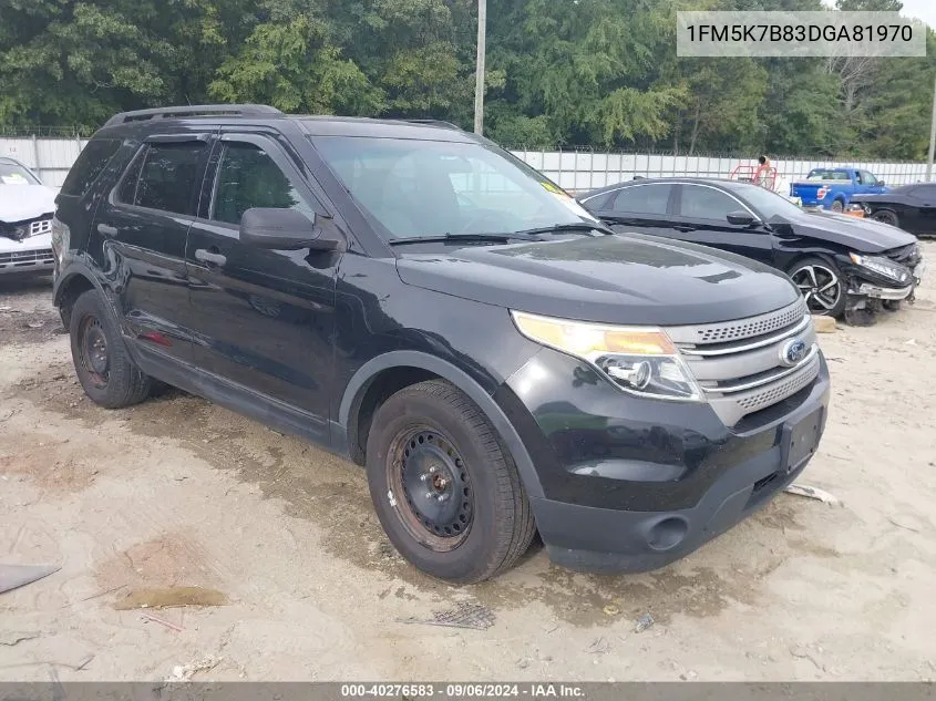 2013 Ford Explorer VIN: 1FM5K7B83DGA81970 Lot: 40276583