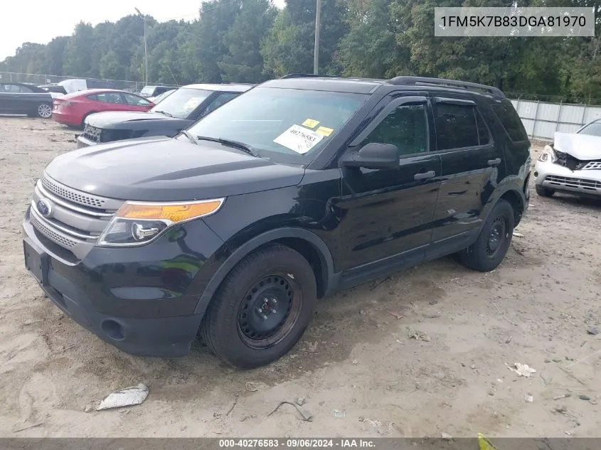 2013 Ford Explorer VIN: 1FM5K7B83DGA81970 Lot: 40276583