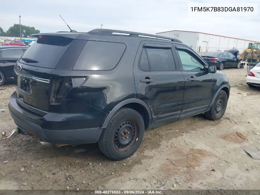 2013 Ford Explorer VIN: 1FM5K7B83DGA81970 Lot: 40276583