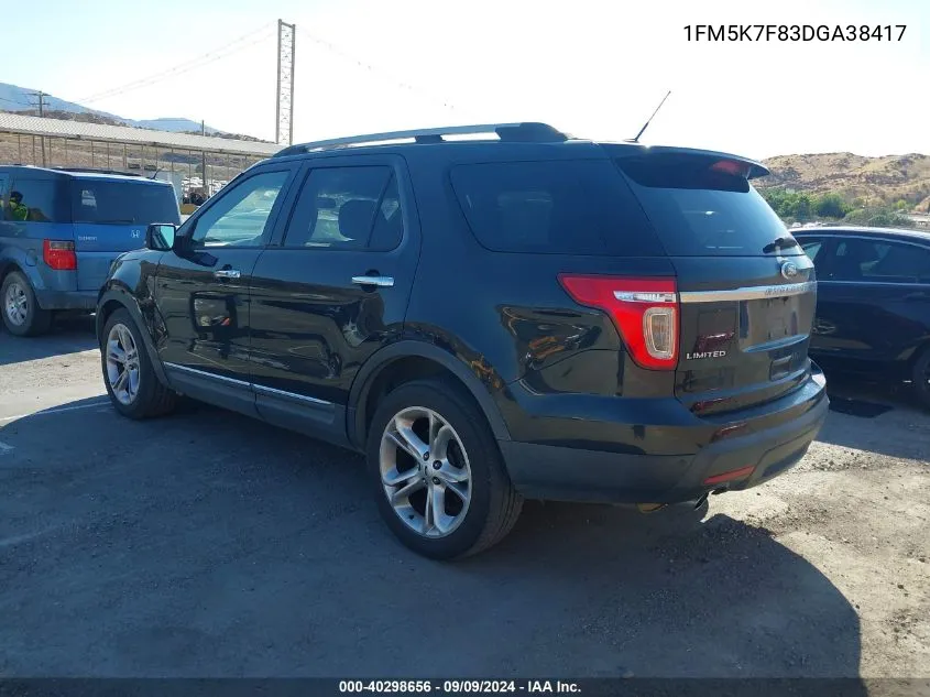 1FM5K7F83DGA38417 2013 Ford Explorer Limited