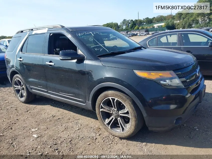 2013 Ford Explorer Sport VIN: 1FM5K8GTXDGC27817 Lot: 40309295