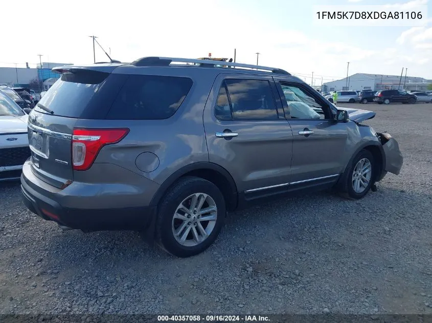 2013 Ford Explorer Xlt VIN: 1FM5K7D8XDGA81106 Lot: 40357058