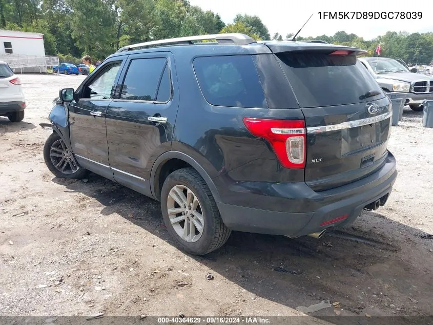 2013 Ford Explorer Xlt VIN: 1FM5K7D89DGC78039 Lot: 40364629