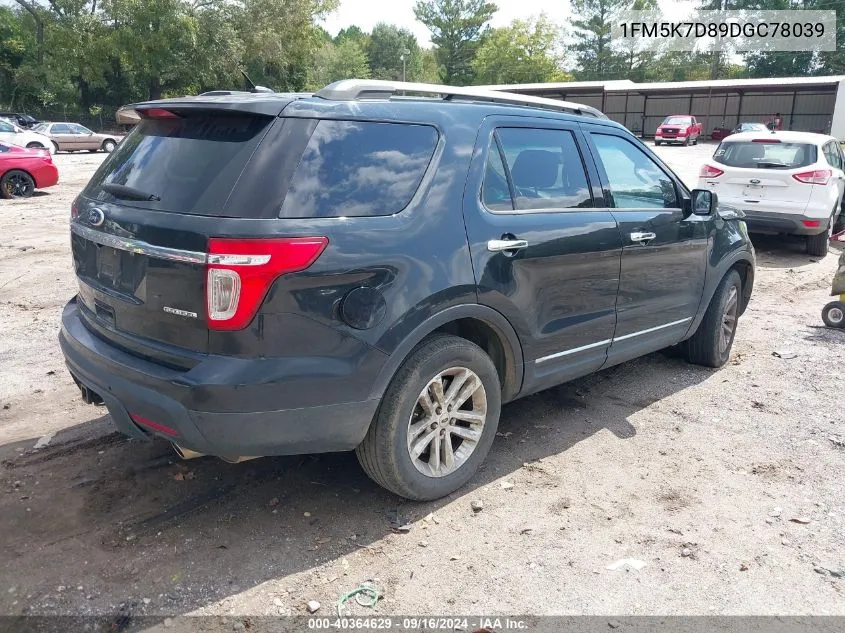 1FM5K7D89DGC78039 2013 Ford Explorer Xlt