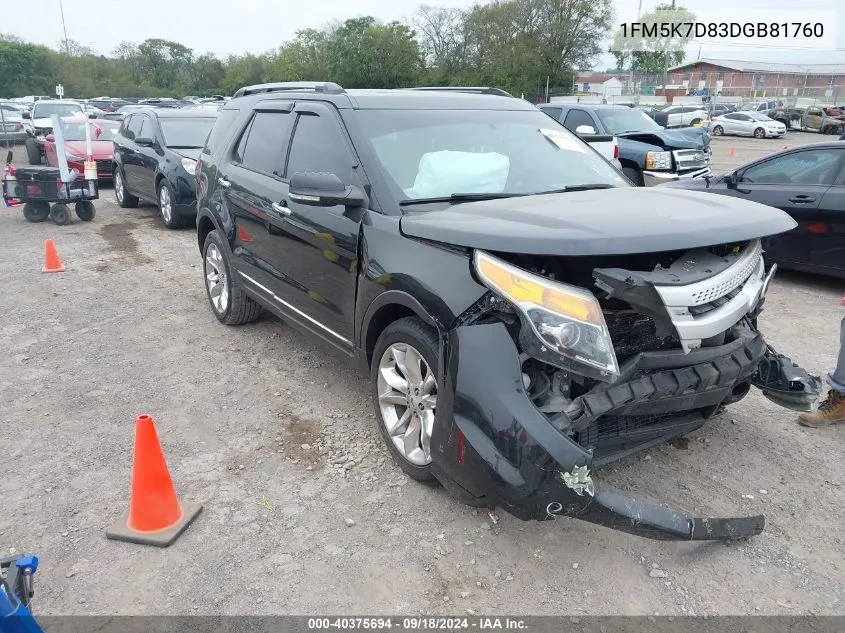 1FM5K7D83DGB81760 2013 Ford Explorer Xlt