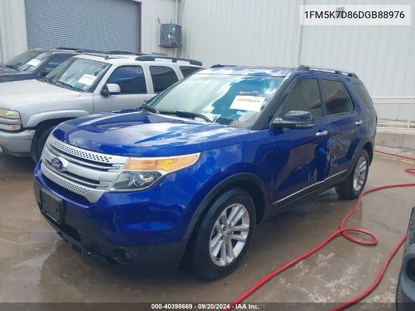 2013 Ford Explorer Xlt VIN: 1FM5K7D86DGB88976 Lot: 40398669