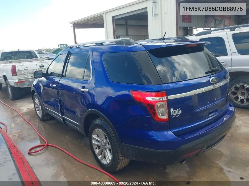 2013 Ford Explorer Xlt VIN: 1FM5K7D86DGB88976 Lot: 40398669