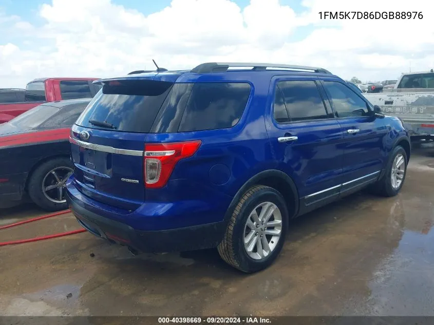 2013 Ford Explorer Xlt VIN: 1FM5K7D86DGB88976 Lot: 40398669