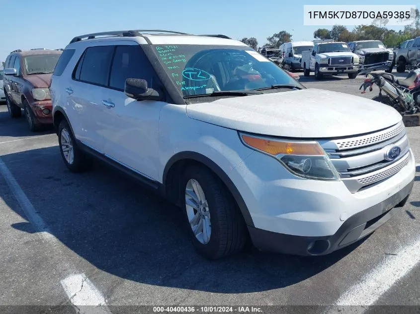 2013 Ford Explorer Xlt VIN: 1FM5K7D87DGA59385 Lot: 40400436