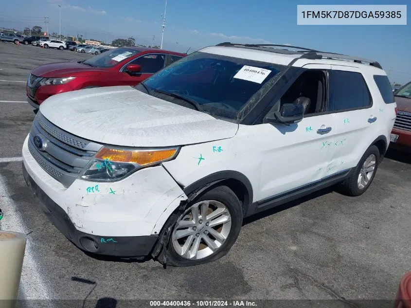 2013 Ford Explorer Xlt VIN: 1FM5K7D87DGA59385 Lot: 40400436