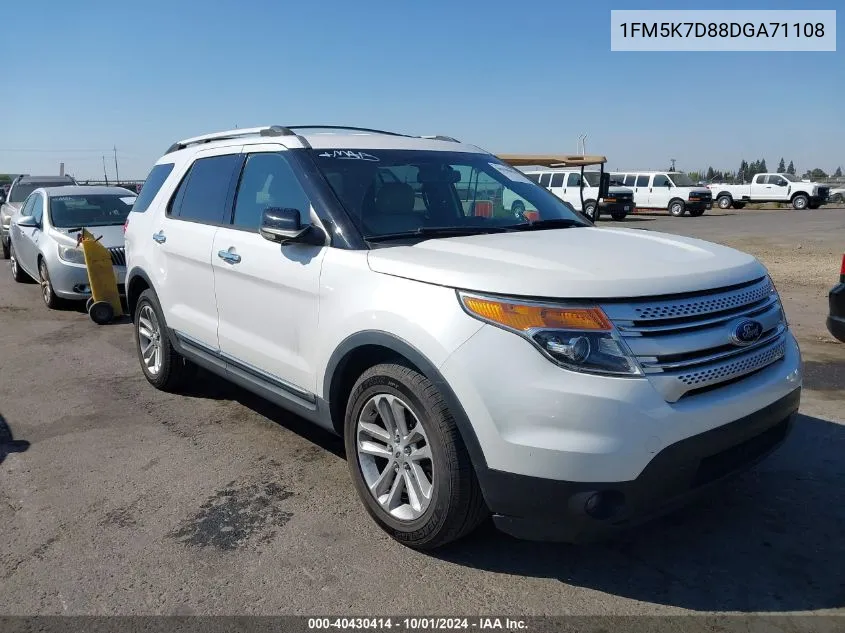 2013 Ford Explorer Xlt VIN: 1FM5K7D88DGA71108 Lot: 40430414