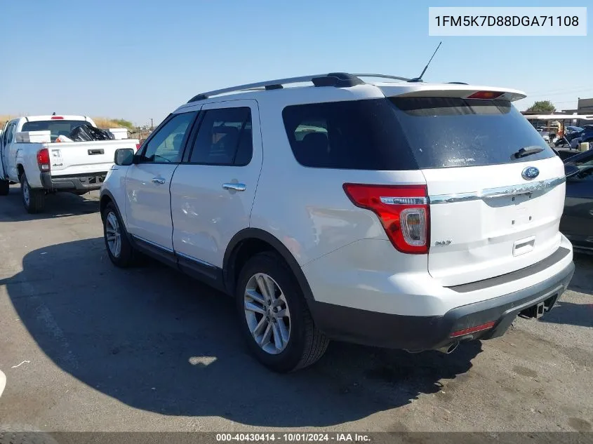 2013 Ford Explorer Xlt VIN: 1FM5K7D88DGA71108 Lot: 40430414