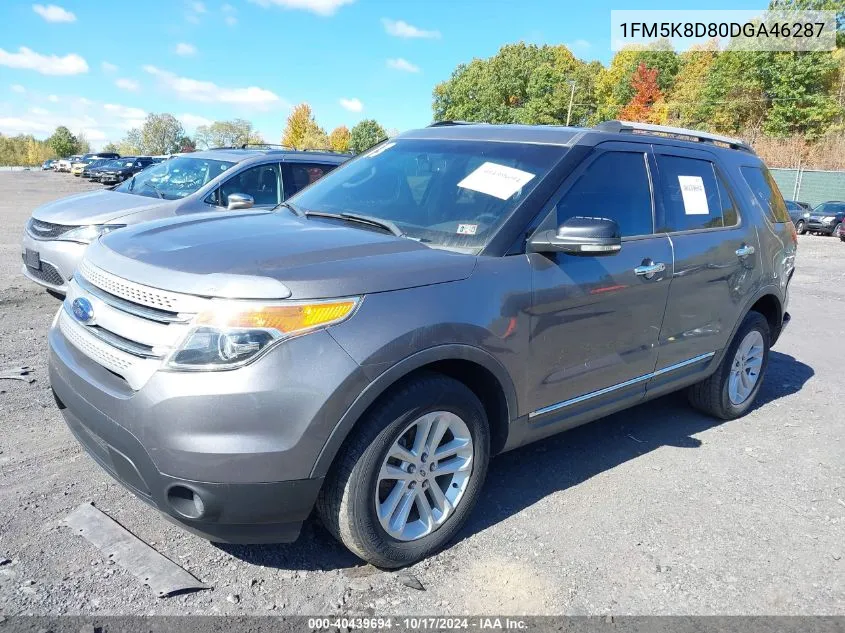 2013 Ford Explorer Xlt VIN: 1FM5K8D80DGA46287 Lot: 40439694