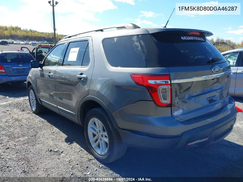 2013 Ford Explorer Xlt VIN: 1FM5K8D80DGA46287 Lot: 40439694