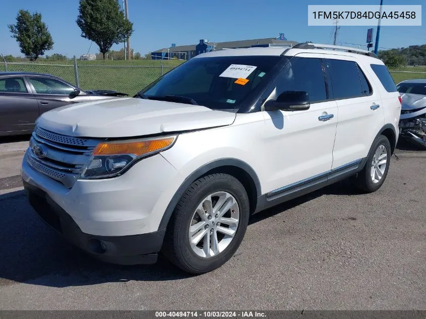 2013 Ford Explorer Xlt VIN: 1FM5K7D84DGA45458 Lot: 40494714