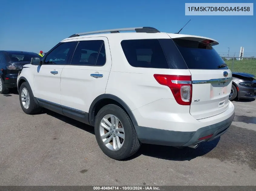 2013 Ford Explorer Xlt VIN: 1FM5K7D84DGA45458 Lot: 40494714