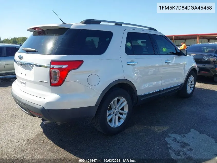 2013 Ford Explorer Xlt VIN: 1FM5K7D84DGA45458 Lot: 40494714