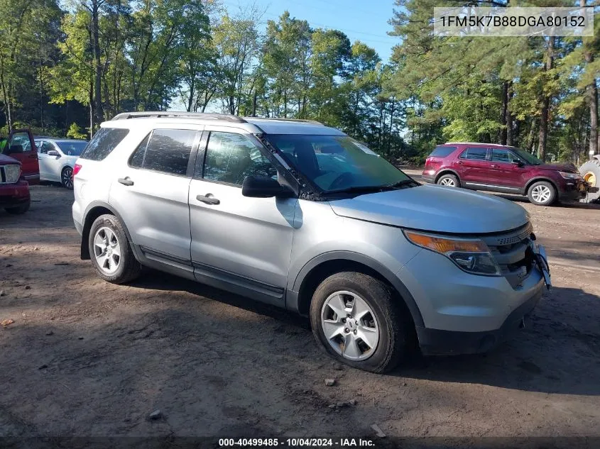 2013 Ford Explorer VIN: 1FM5K7B88DGA80152 Lot: 40499485