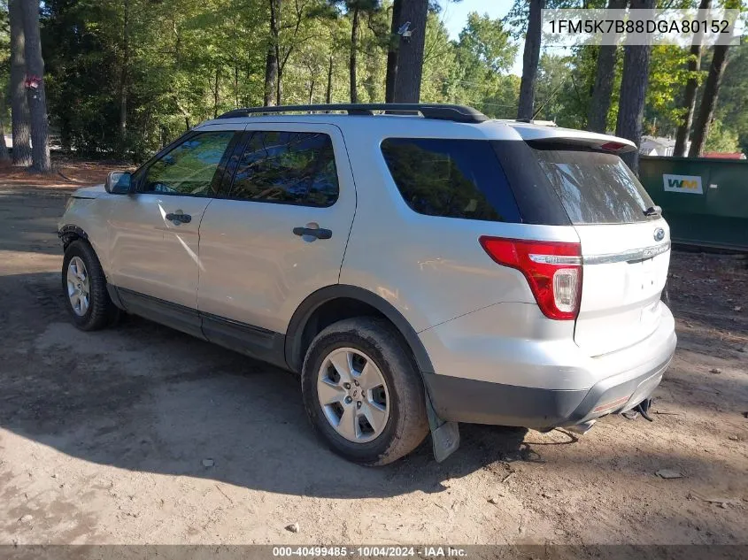 2013 Ford Explorer VIN: 1FM5K7B88DGA80152 Lot: 40499485