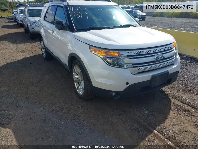 2013 Ford Explorer Xlt VIN: 1FM5K8D83DGC47472 Lot: 40502817