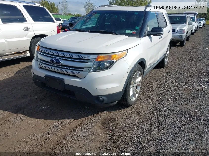 2013 Ford Explorer Xlt VIN: 1FM5K8D83DGC47472 Lot: 40502817