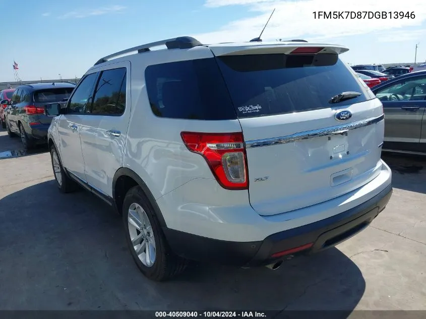 2013 Ford Explorer Xlt VIN: 1FM5K7D87DGB13946 Lot: 40509040