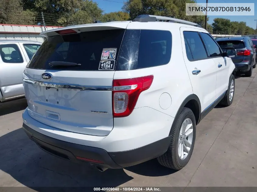 2013 Ford Explorer Xlt VIN: 1FM5K7D87DGB13946 Lot: 40509040