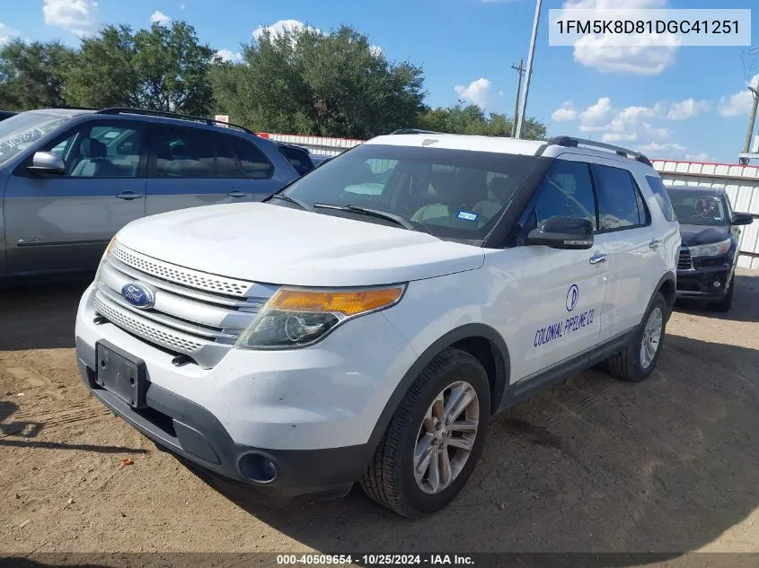 2013 Ford Explorer Xlt VIN: 1FM5K8D81DGC41251 Lot: 40509654