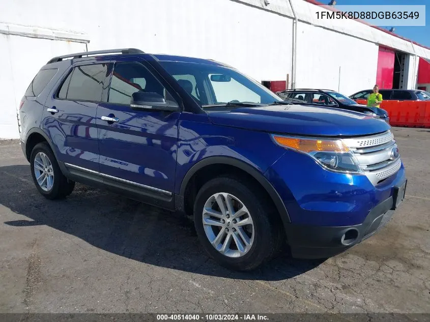 2013 Ford Explorer Xlt VIN: 1FM5K8D88DGB63549 Lot: 40514040