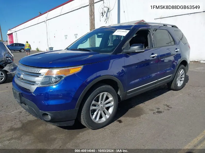 2013 Ford Explorer Xlt VIN: 1FM5K8D88DGB63549 Lot: 40514040