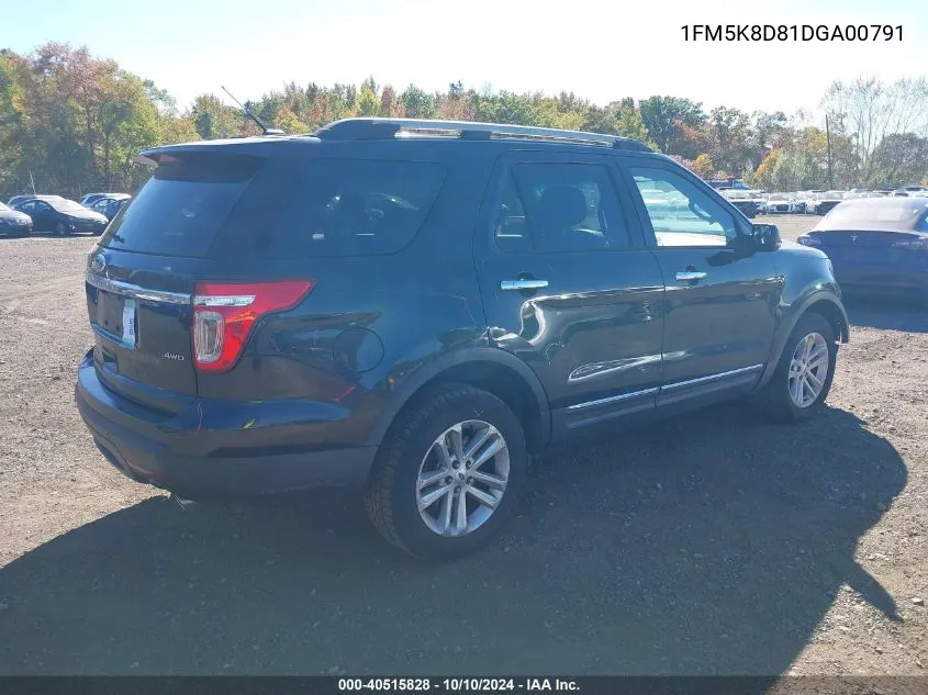 2013 Ford Explorer Xlt VIN: 1FM5K8D81DGA00791 Lot: 40515828