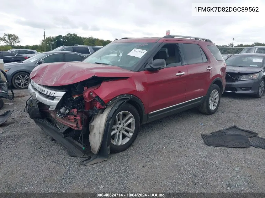 2013 Ford Explorer Xlt VIN: 1FM5K7D82DGC89562 Lot: 40524714