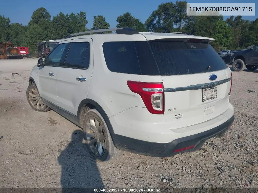 2013 Ford Explorer Xlt VIN: 1FM5K7D88DGA91715 Lot: 40529927