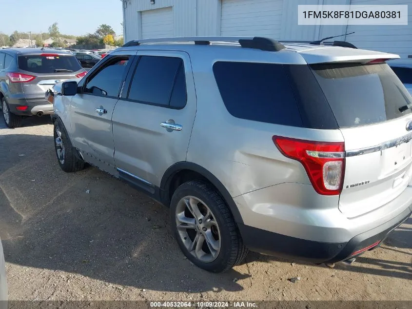 2013 Ford Explorer Limited VIN: 1FM5K8F81DGA80381 Lot: 40532064