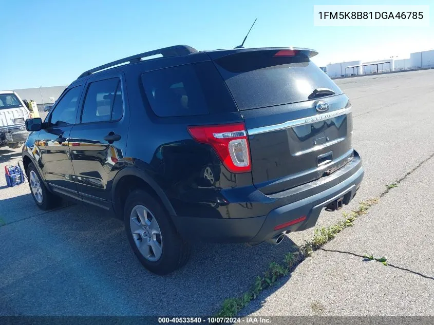 2013 Ford Explorer VIN: 1FM5K8B81DGA46785 Lot: 40533540