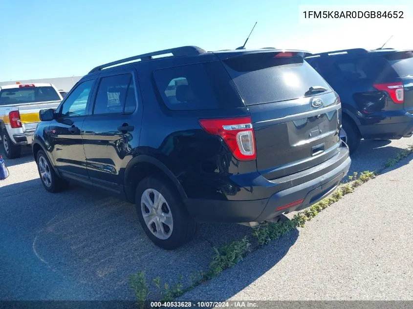 2013 Ford Explorer Police Interceptor VIN: 1FM5K8AR0DGB84652 Lot: 40533628