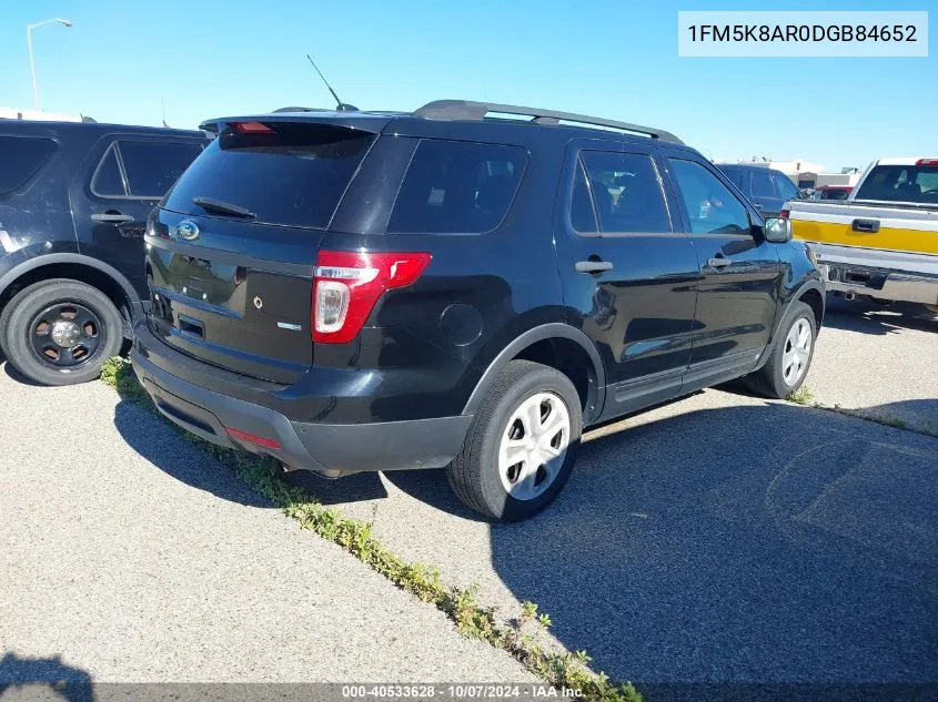 2013 Ford Explorer Police Interceptor VIN: 1FM5K8AR0DGB84652 Lot: 40533628