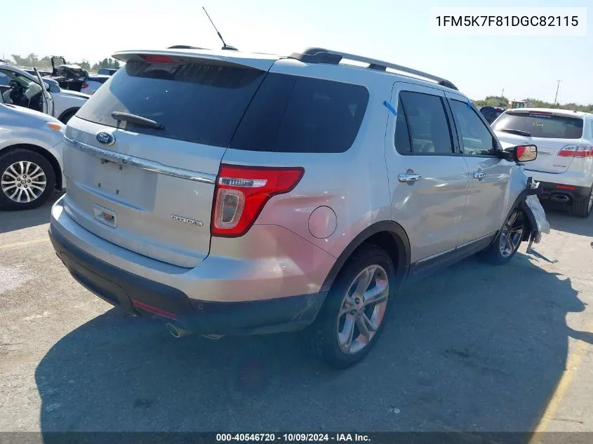 2013 Ford Explorer Limited VIN: 1FM5K7F81DGC82115 Lot: 40546720