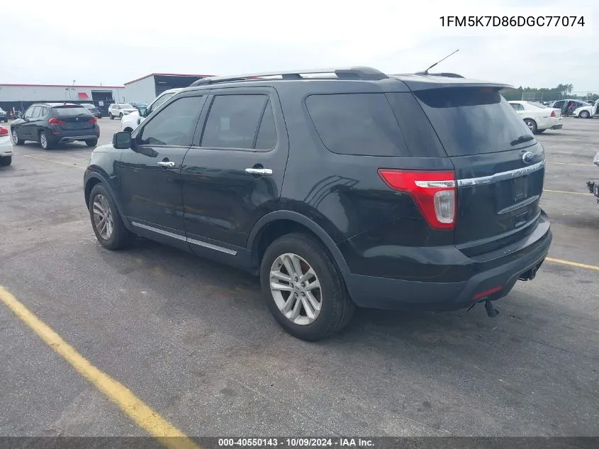 2013 Ford Explorer Xlt VIN: 1FM5K7D86DGC77074 Lot: 40550143