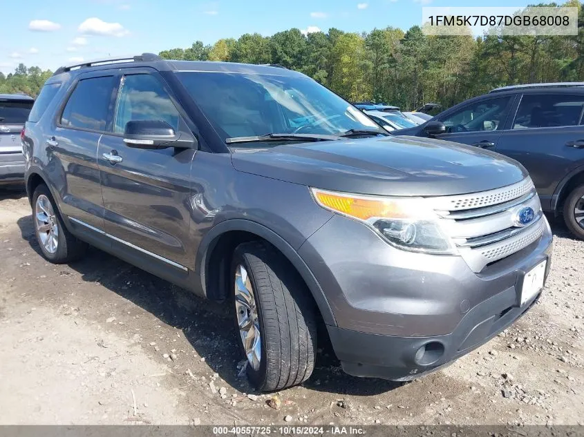 2013 Ford Explorer Xlt VIN: 1FM5K7D87DGB68008 Lot: 40557725