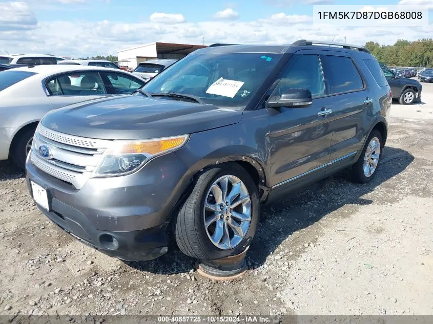 2013 Ford Explorer Xlt VIN: 1FM5K7D87DGB68008 Lot: 40557725