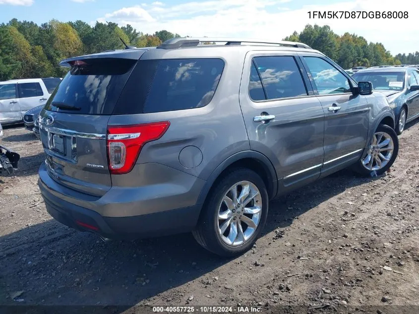 2013 Ford Explorer Xlt VIN: 1FM5K7D87DGB68008 Lot: 40557725