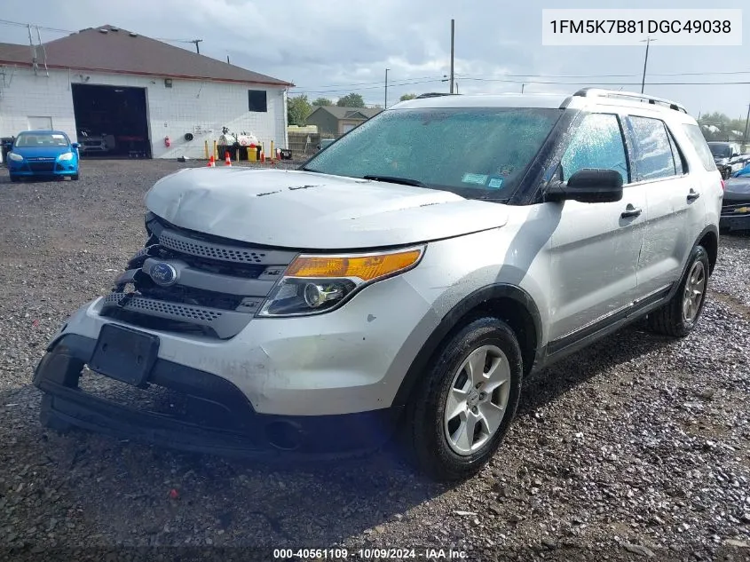 2013 Ford Explorer VIN: 1FM5K7B81DGC49038 Lot: 40561109