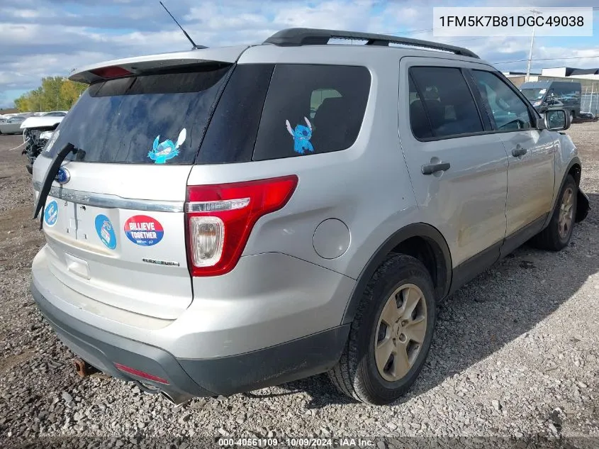 2013 Ford Explorer VIN: 1FM5K7B81DGC49038 Lot: 40561109