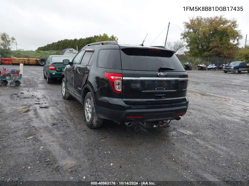 2013 Ford Explorer VIN: 1FM5K8B81DGB17435 Lot: 40563176