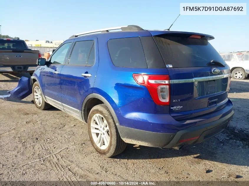 2013 Ford Explorer Xlt VIN: 1FM5K7D91DGA87692 Lot: 40570680