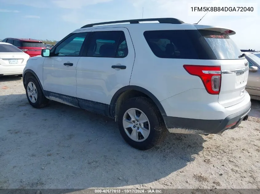 2013 Ford Explorer VIN: 1FM5K8B84DGA72040 Lot: 40577818