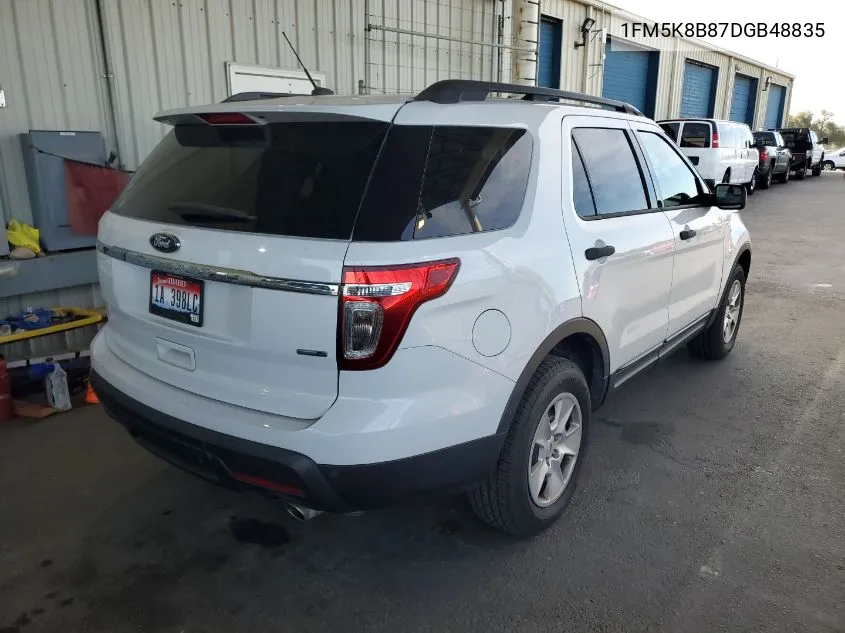 2013 Ford Explorer VIN: 1FM5K8B87DGB48835 Lot: 40582392