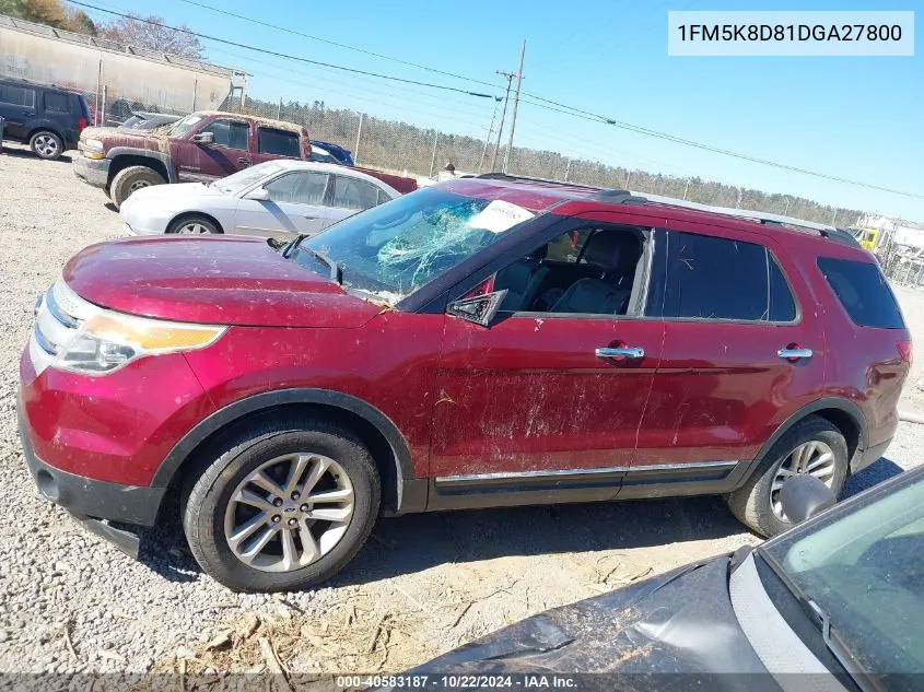 2013 Ford Explorer Xlt VIN: 1FM5K8D81DGA27800 Lot: 40583187